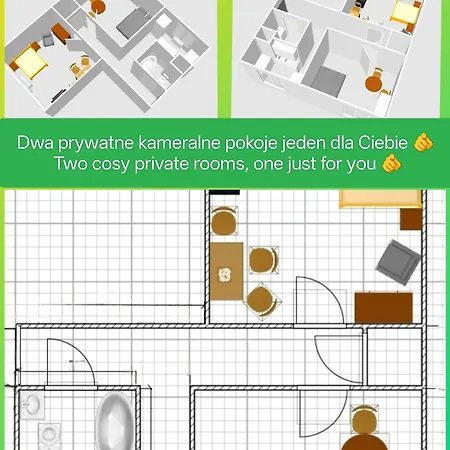 Private Rest - Kameralny Szombierki 2-room Shared アパート